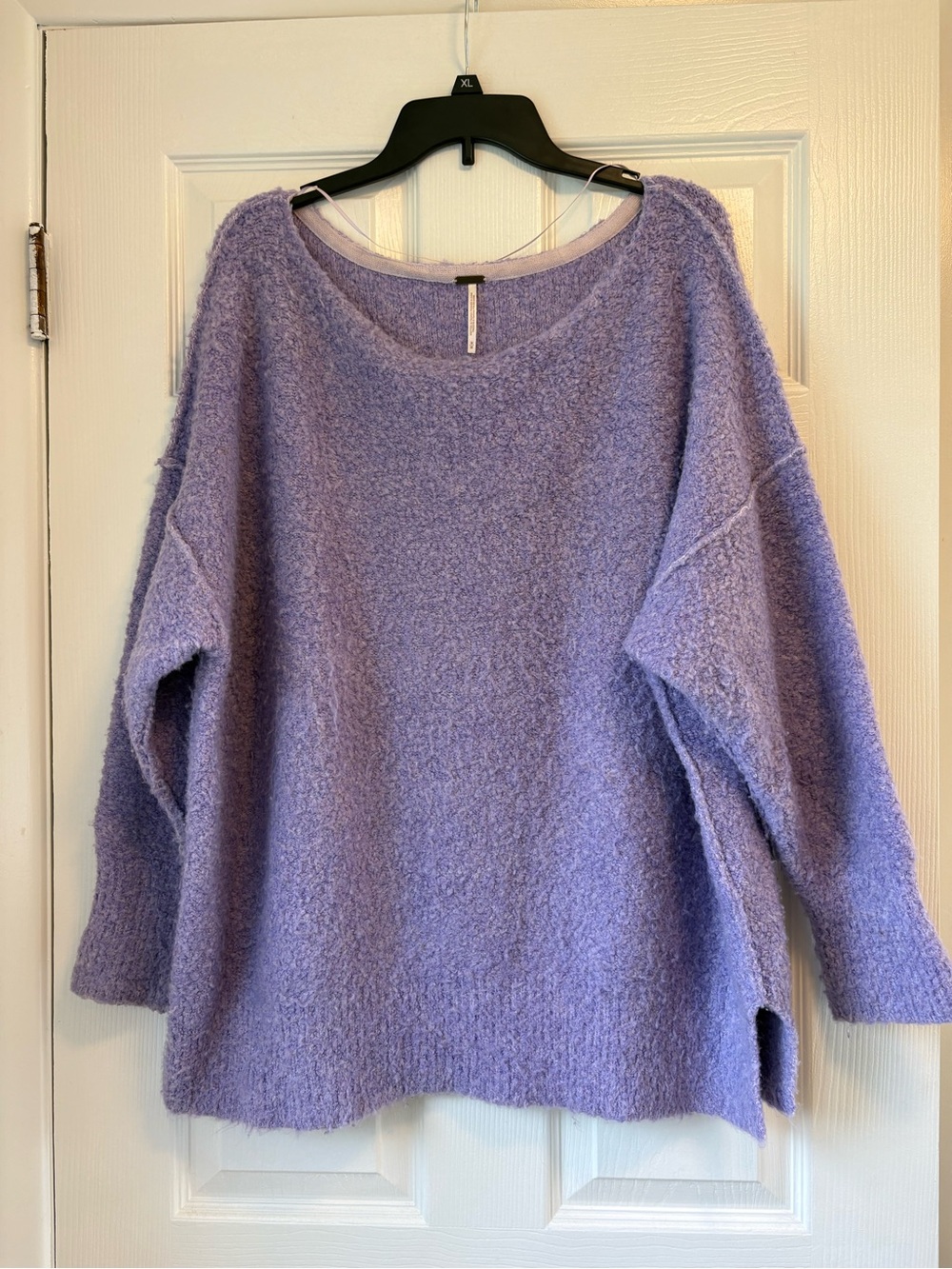 Free People size M Cozy Lavender Bouclé Oversized Women's Sweater